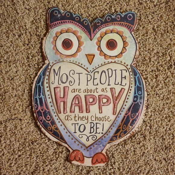 Adorable Metal Owl Sign